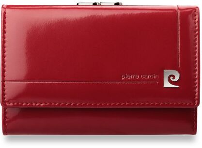 Zgrabny portfel damski skóra PIERRE CARDIN - czerwony
