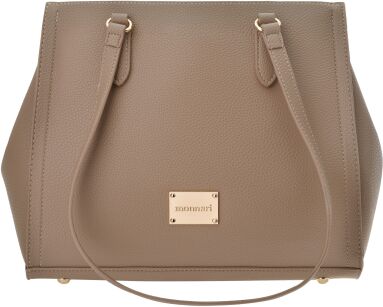 Monnari torba damska duża torebka shopper kuferek na ramię 3 komory - beżowa