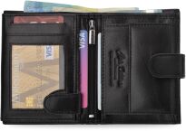 Portfel męski skórzany Peterson RFID na karty monety banknoty zapinany - czarny - 4