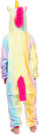 Jednoczęściowa piżama kigurumi kombinezon dziecięcy kostium przebranie onesie - tęczowy jednorożec neon - 3