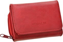 Portfel damski 4U Cavaldi mały portfelik damski portmonetka z zamkiem - czerwony