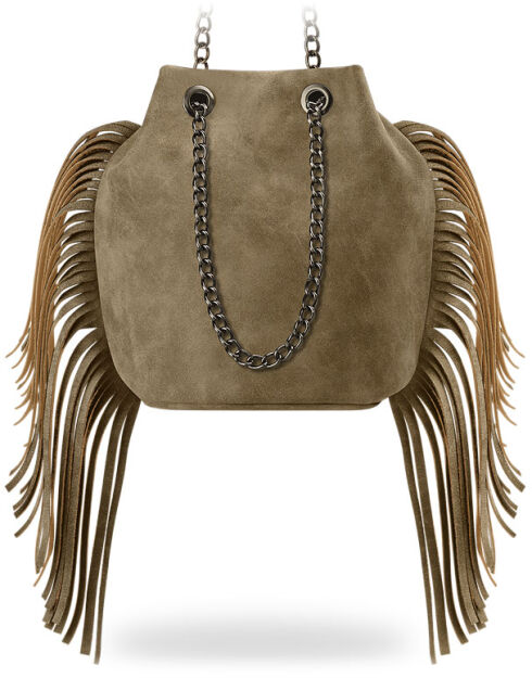 Torebka damska sakwa styl boho hippie frędzle - soil