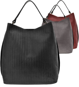 Włoska zamszowa torebka worek duża luźna torba shopper skóra naturalna