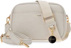 Torebka damska Peterson z dwoma paskami crossbody na ramię - beżowa