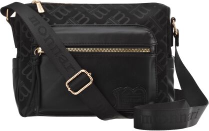 Monnari torba damska crossbody mała torebka na co dzień z kieszeniami i regulowanym paskiem - czarna