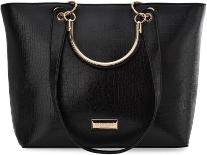 Monnari klasyczna torba damska duża torebka łódka shopper na ramię - czarna