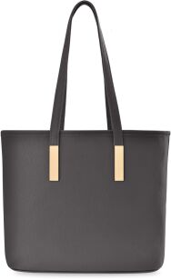 Klasyczna torebka damska shopper bag elegancka torba łódka na ramię - szary