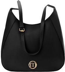 Monnari duża torba klasyczna gładka torebka na ramię elegancka shopper worek - czarny