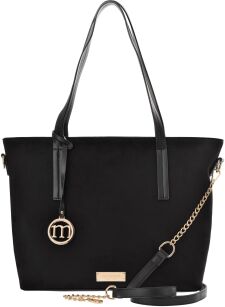 Torebka damska Monnari shopper elegancka torba na ramię zamszowa aktówka nubuk - czarna
