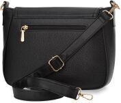 Monnari torba damska z klapą torebka duża listonoszka z długim paskiem crossbody - czarna - 3