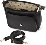 Monnari torba damska z klapą torebka duża listonoszka z długim paskiem crossbody - czarna - 4
