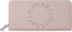 Duży portfel damski MONNARI portmonetka na zamek z ażurowym logo - różowy
