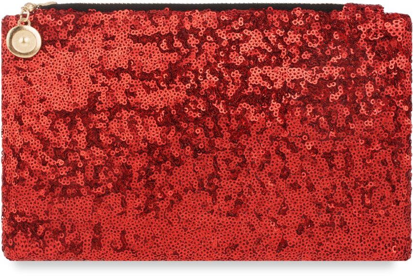 Kopertówka z cekinami miękka torebka damska błyszcząca – czerwony
