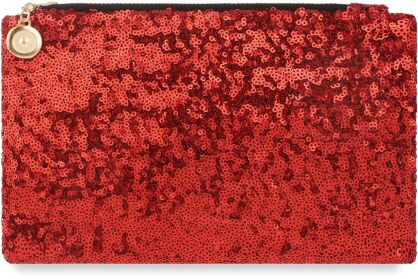 Kopertówka z cekinami miękka torebka damska błyszcząca – czerwony