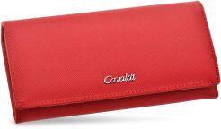 Klasyczny pojemny portfel damski Cavaldi duża elegancka portmonetka na bigiel - czerwony