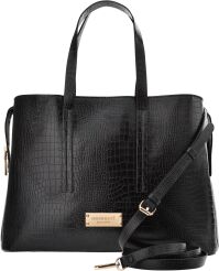 Monnari torba damska z kolekcji Premium duży kuferek shopper sztywna torebka - czarna