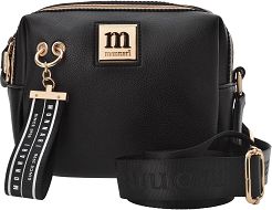 Monnari mała torebka z brelokiem miejska listonoszka crossbody - czarna