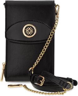MONNARI torba na telefon mała torebka na telefon elegancka listonoszka mini portfel kopertówka etui - czarna