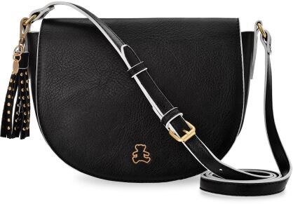 Listonoszka crossbody torba na ramię torebka damska półksiężyc - czarna