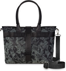 Pojemna torba damska MONNARI duża torebka miejska ze wzorem moro luźna shopperka z paskami z logo - MONNARI
