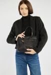 Monnari tekstylna torba damska listonoszka kuferek torebka mini shopper premium - czarna - 5