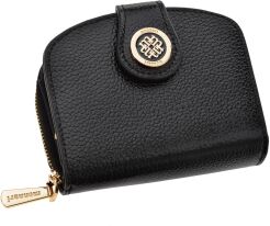 Monnari mały skórzany portfel damski trójelementowa portmonetka - czarny