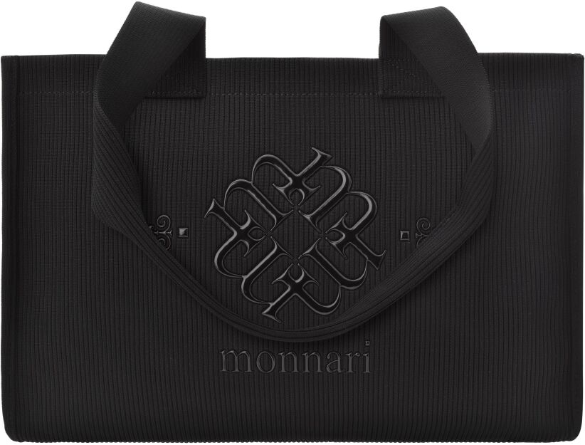 Torebka Monnari damska shopper elegancka torba na ramię do pracy i na co dzień - czarna