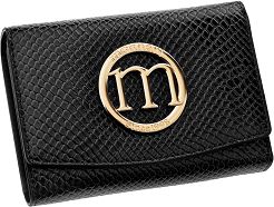 Monnari mały portfel damski z klapą ze wzorem skóry zgrabna portmonetka - czarny