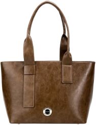 Monnari duża torba do biura aktówka łódka sztywna shopper klasyczna A4 - brązowa