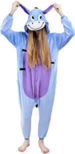 PIŻAMA KIGURUMI JEDNOCZĘŚCIOWE PRZEBRANIE KOSTIUM Z KAPTUREM – OSIOŁEK KŁAPOUCHY