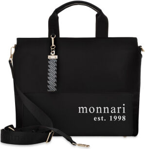 Monnari torebka shopper aktówka miejska duża pojemna torba - czarna