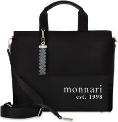 Monnari torebka shopper aktówka miejska duża pojemna torba - czarna