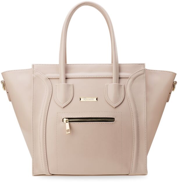 Torba damska bag trapez pojemna klasyczna torebka shopper - różowa