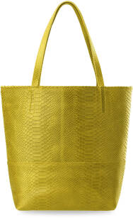 TOREBKA DAMSKA DUŻY WOREK SHOPPER BAG GENUINE LEATHER -  ŻÓŁTY