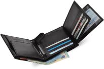 Portfel męski skórzany Peterson RFID duży na karty i bilon skóra naturalna - czarny - 6