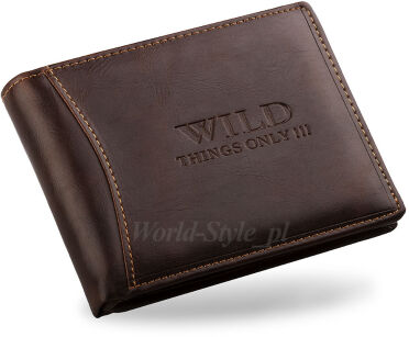 Elegancki męski portfel ze skóry naturalnej , BAG STREET - ciemny brąz