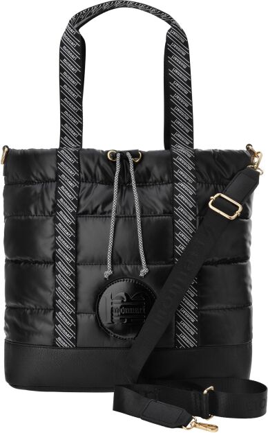 Monnari torba z pikowaniem duża torebka damska shopper miękka sportowa - czarna