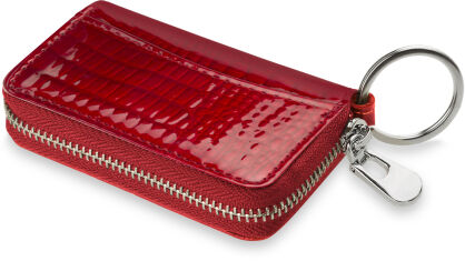 Etui na klucze skórzane organizer - czerwony