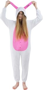 PIŻAMA KIGURUMI JEDNOCZĘŚCIOWE PRZEBRANIE KOSTIUM Z KAPTUREM – KRÓLIK