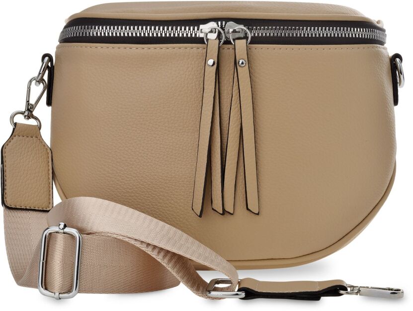 Torebka damska 2w1 listonoszka i nerka z ekoskóry crossbody - beżowa