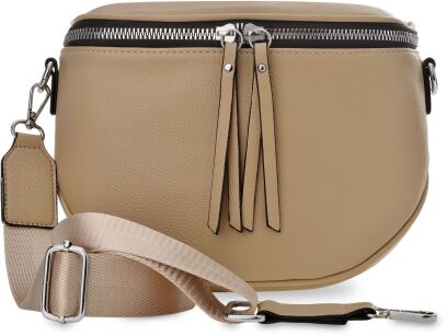 Torebka damska 2w1 listonoszka i nerka z ekoskóry crossbody - beżowa
