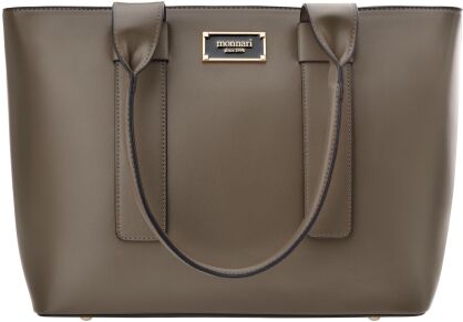 Monnari duża torba do biura aktówka łódka sztywna shopper klasyczna A4 - beżowa