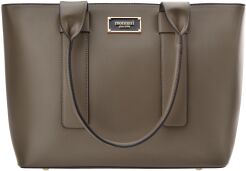 Monnari duża torba do biura aktówka łódka sztywna shopper klasyczna A4 - beżowa