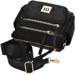 Monnari torba damska crossbody mała torebka na co dzień z kieszeniami i regulowanym paskiem - czarna - 4