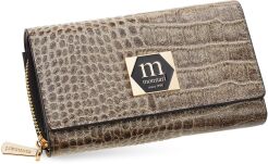 Monnari połyskujący portfel damski skórzany ekskluzywny lakierowany - złoty