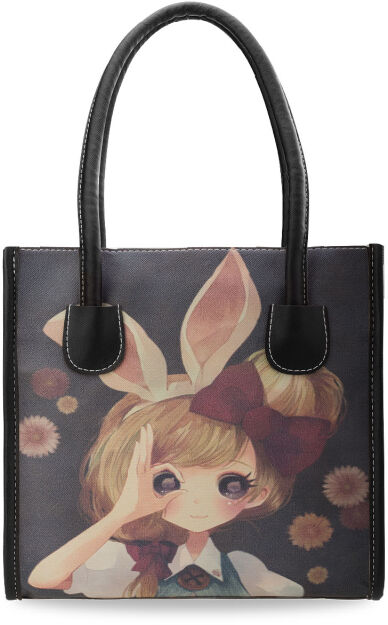Torebka damska zakupowa shopper bag printy - dziewczynka