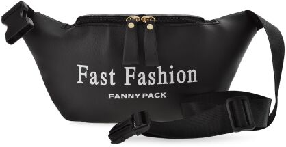 Nerka damska torebka crossbody saszetka biodrówka ze skóry eko - czarna
