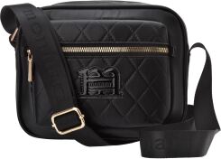 Torebka Monnari pikowana listonoszka na ramię z szerokim paskiem - czarna