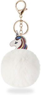 Breloczek zawieszka do kluczy torebki pompon jednorożec unicorn - biały