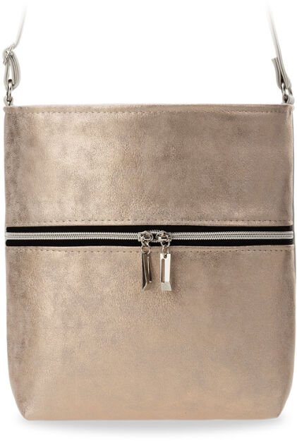 Błyszcząca piękna torebka damska na ramię - różowy